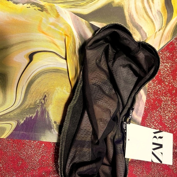 ZARA mesh (lined, semi sheer) multicolored fitted maxi skirt. Small, NWT. - Picture 5 of 5